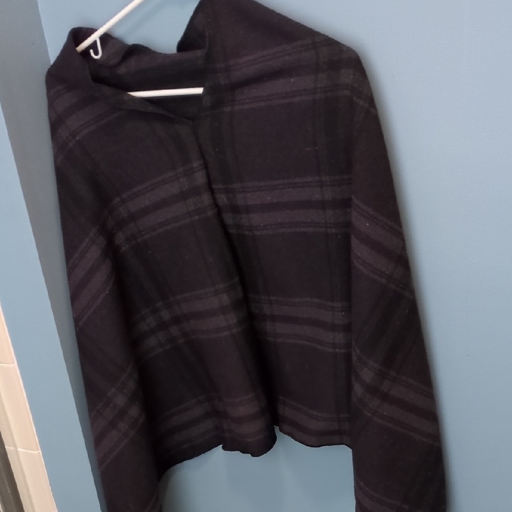 Black and Gray Plaid Cape